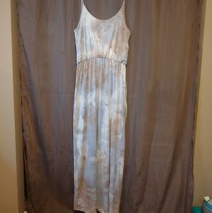 Marble pattern neutral toned maxi dress